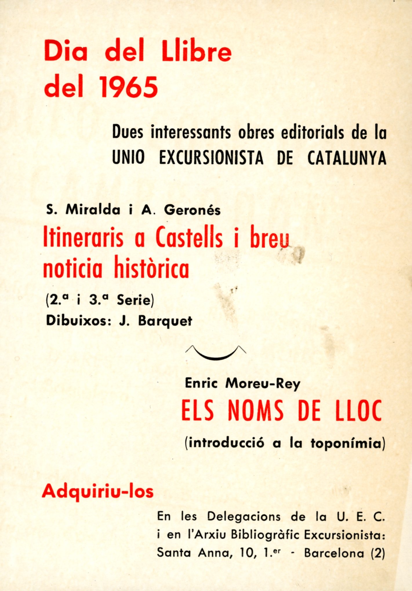 Dia del llibre 1965 - Portada